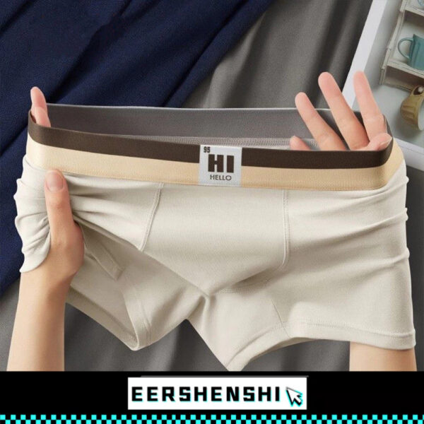 EERSHENSHI ชุดชั้นในชาย Maillard ใหม่ผ้าฝ้ายแท้ กางเกงบ็อกเซอร์แฟชั่นเรียบง่าย