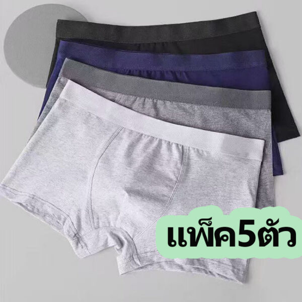 【แพ็ค 5ตัว】กางเกงในชายBoxer  กางเกงในผู้ชาย ของผู้ชายสีพื้นใส่สบาย  ไร้ขอบ เกรดพรีเมี่ยม ผ้าบางเบา นุ่มพิเศษ
